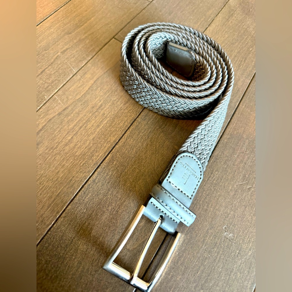 Men’s London Fog Collection Grey Braided Belt 40/42 NEW